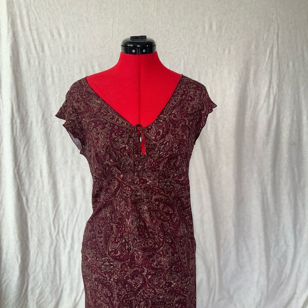 Rampage Burgundy Paisley Midi Dress